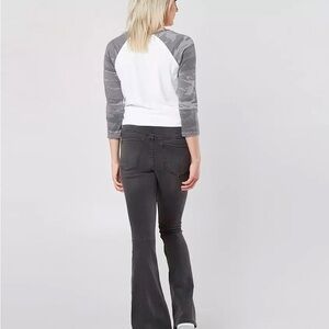 Free People Black pleated penny flare stretch jeans, sz M